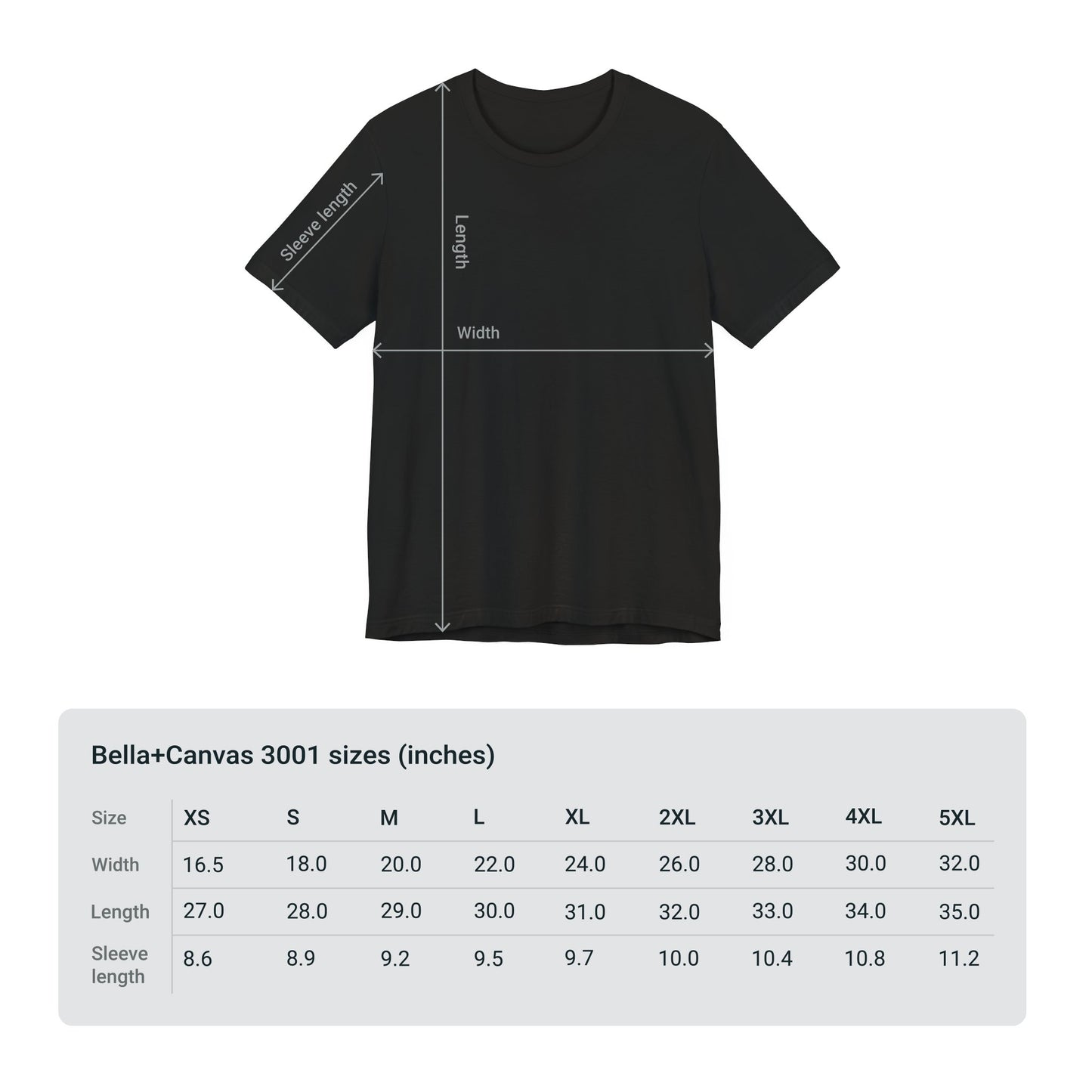 CMH Port Columbus Tee - size chart