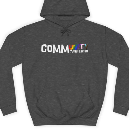 Heather gray hoodie with 'Mini' logo on a white background