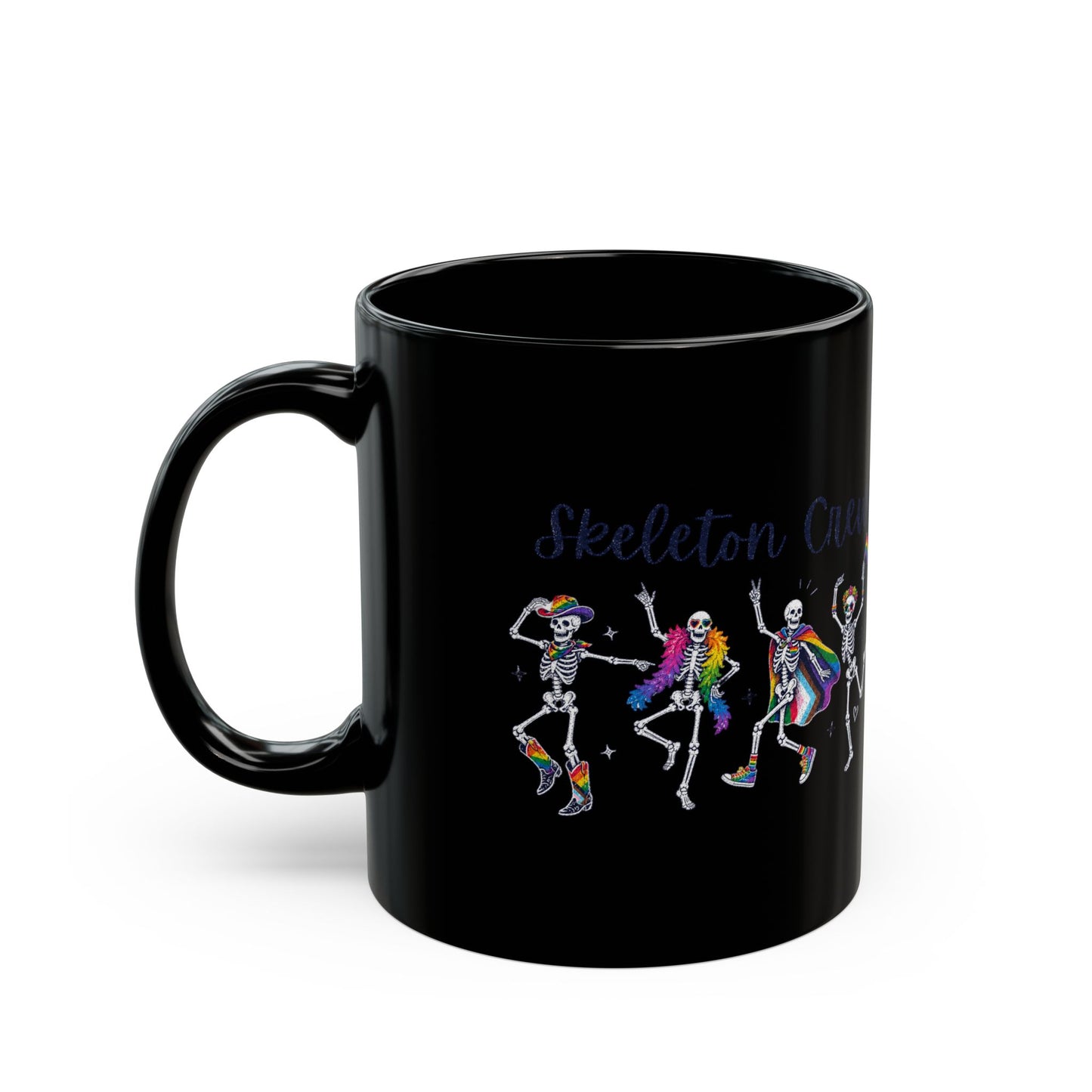 Skeleton Crew | Black Ceramic Mug (11oz) Designed by Queer Energy