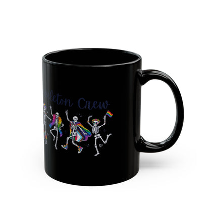 Skeleton Crew | Black Ceramic Mug (11oz) Designed by Queer Energy