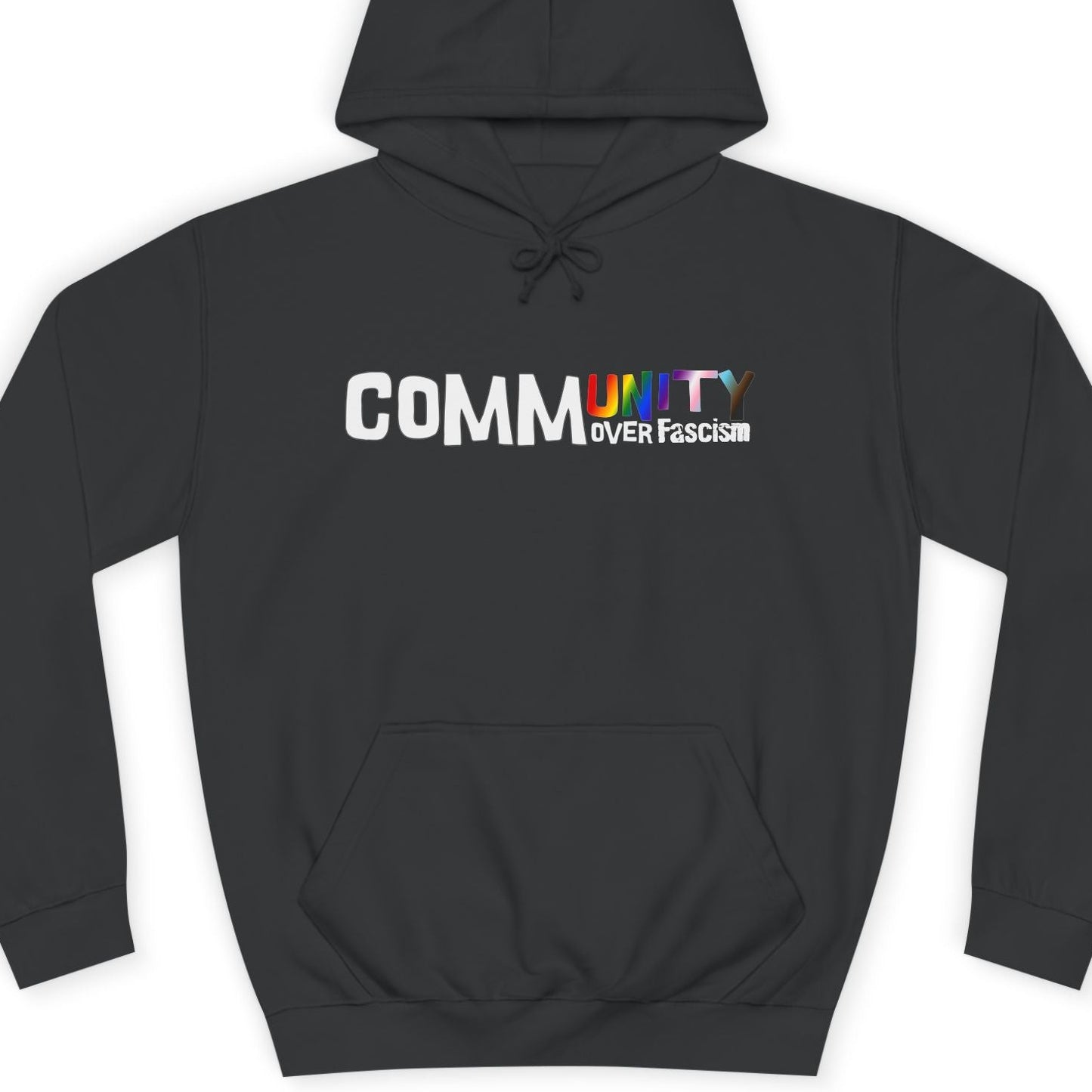 Gray hoodie with 'Mini' logo on a white background
