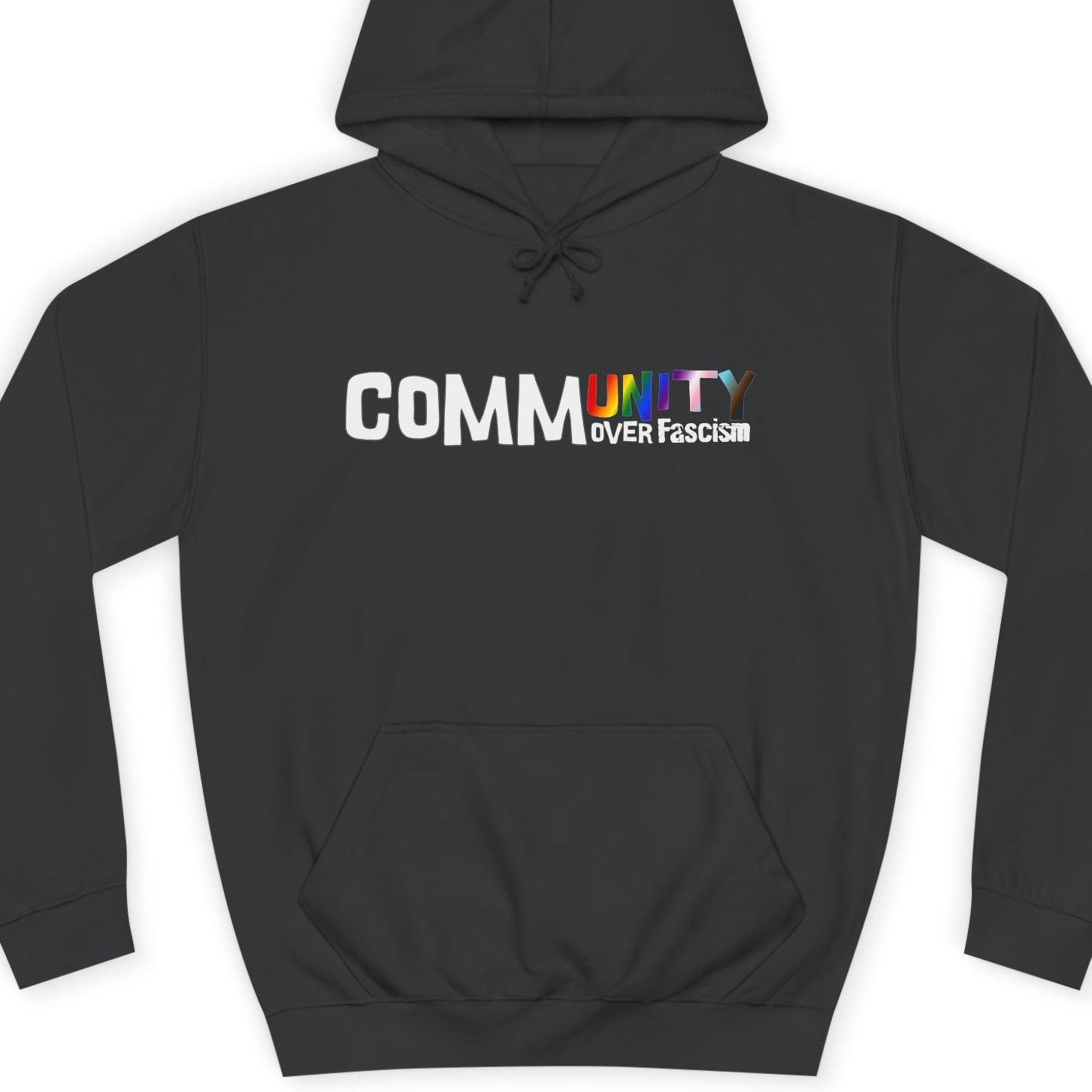 Gray hoodie with 'Mini' logo on a white background