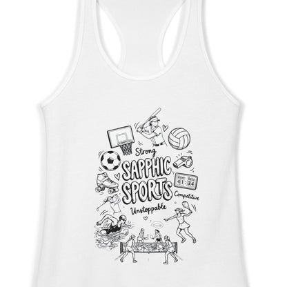Sapphic Sports | Women's Racerback Tank Designed by Queer Energy