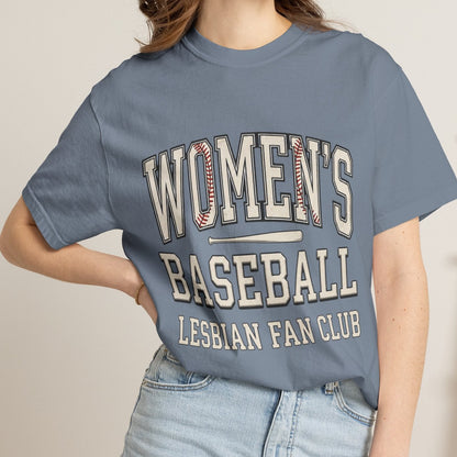 Women's Baseball Lesbian Fan Club | Sapphic Pride Tee Designed by Queer Energy