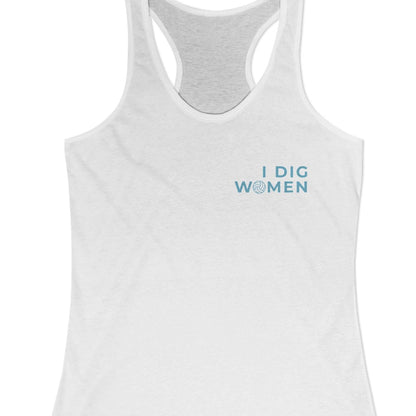 I Dig Women - Set • Spike • Sapphic | Women's Racerback Tank Designed by Queer Energy
