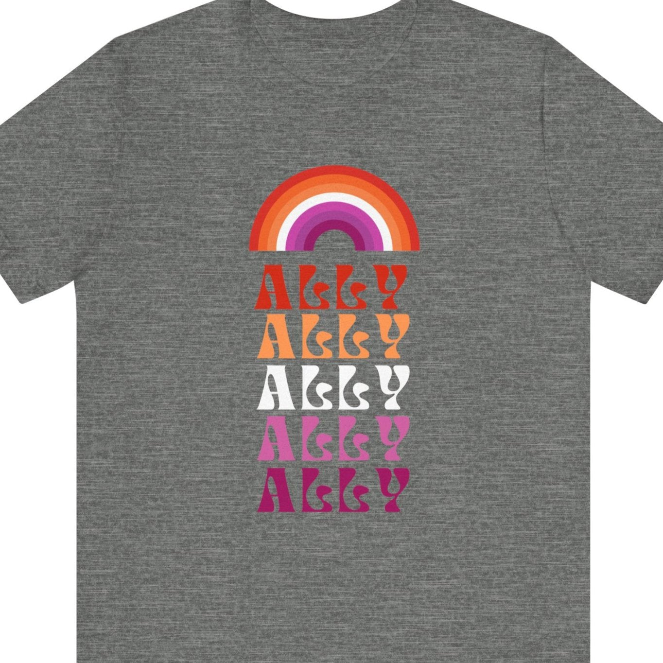 Ally Pride gray T-Shirt Lesbian Pride Flag Colors