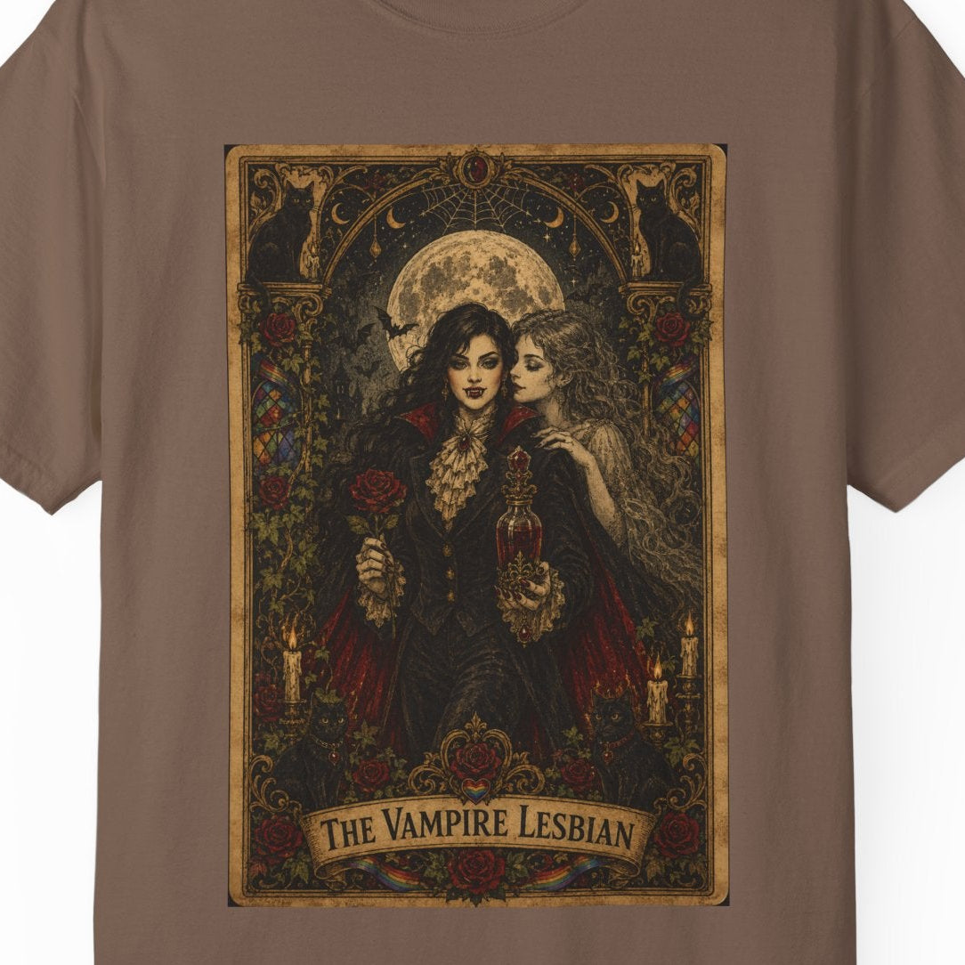 The Vampire Lesbian | Gothic Halloween Lesbian Tee Designed by Queer Energy