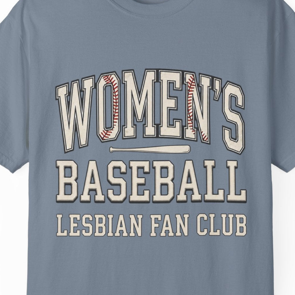 Women's Baseball Lesbian Fan Club | Sapphic Pride Tee Designed by Queer Energy