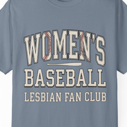Women's Baseball Lesbian Fan Club | Sapphic Pride Tee Designed by Queer Energy