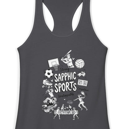 Sapphic Sports | Women's Racerback Tank Designed by Queer Energy