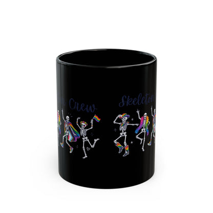 Skeleton Crew | Black Ceramic Mug (11oz) Designed by Queer Energy