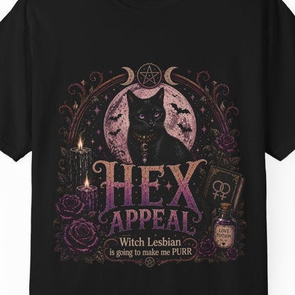 HEX APPEAL | Witch Lesbian is going to make me PURR - Halloween Tee Designed by Queer Energy