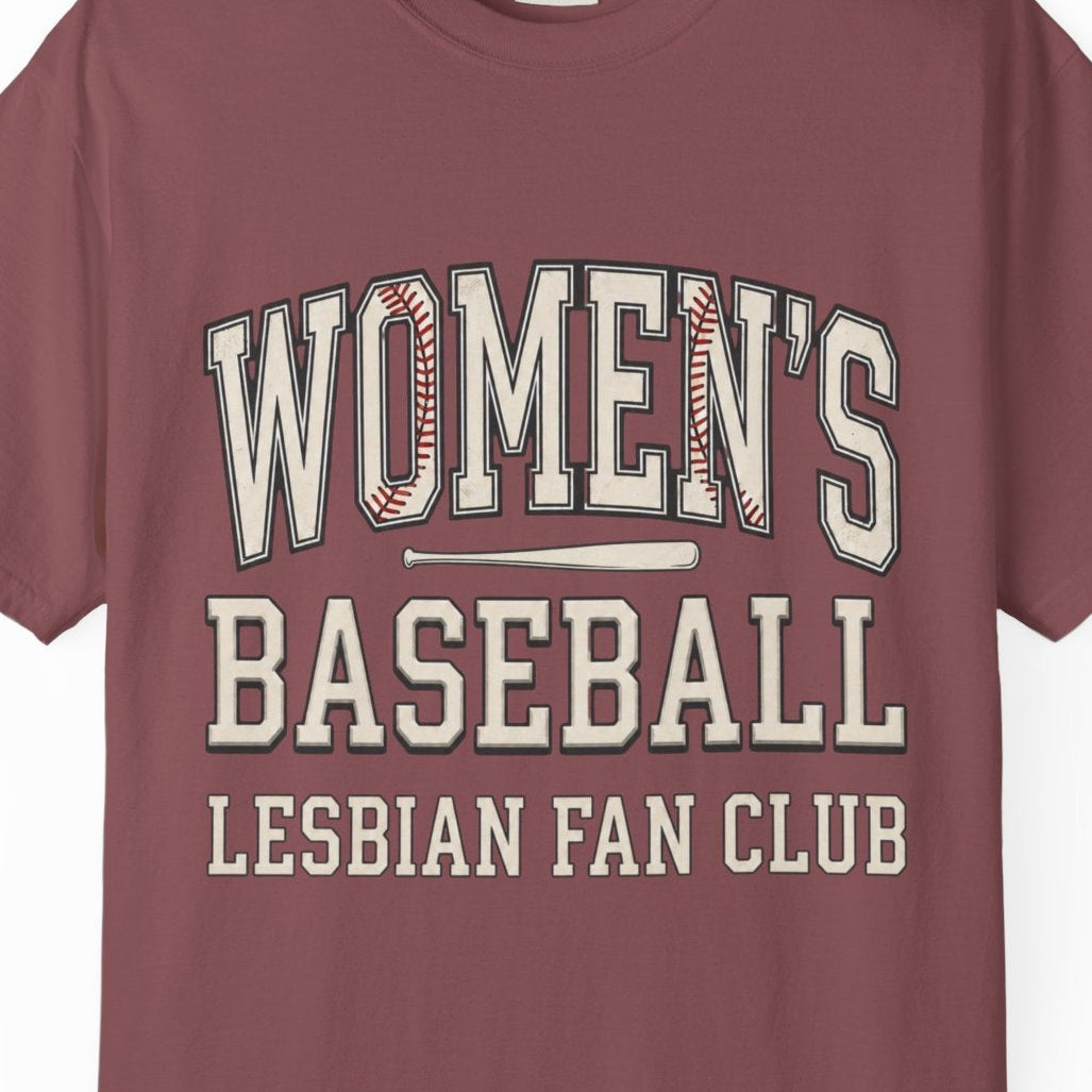 Women's Baseball Lesbian Fan Club | Sapphic Pride Tee Designed by Queer Energy