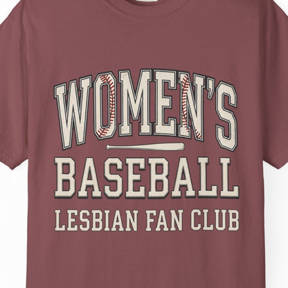 Women's Baseball Lesbian Fan Club | Sapphic Pride Tee Designed by Queer Energy