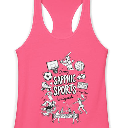 Sapphic Sports | Women's Racerback Tank Designed by Queer Energy