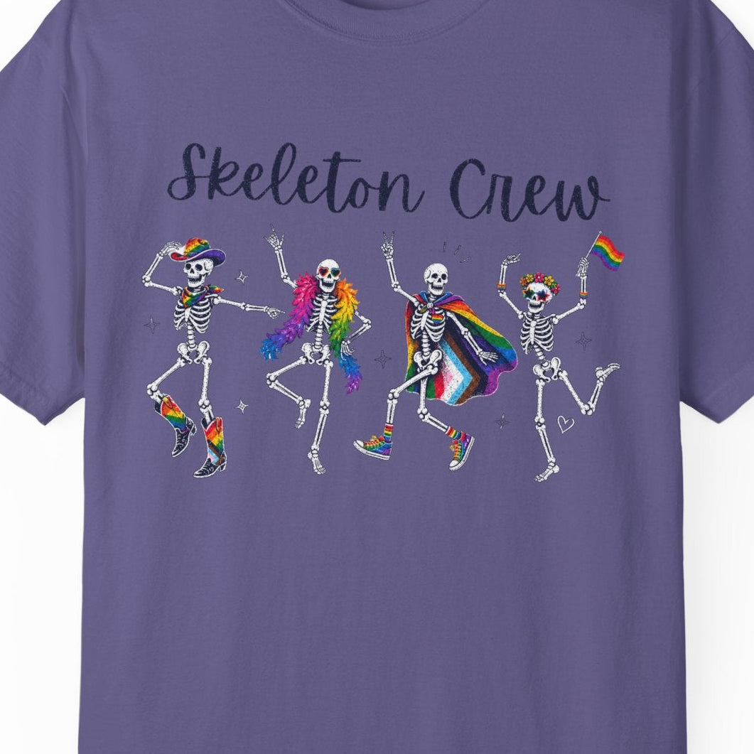 Skeleton Crew | Funny LGBTQ Halloween Gay Pride Tee Designed by Queer Energy