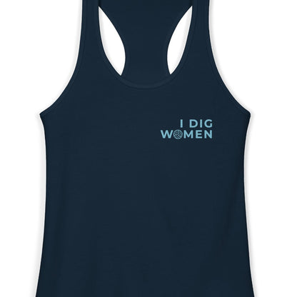 I Dig Women - Set • Spike • Sapphic | Women's Racerback Tank Designed by Queer Energy