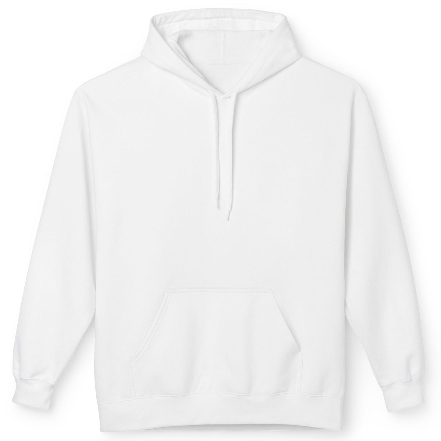 White hoodie on a light gray background