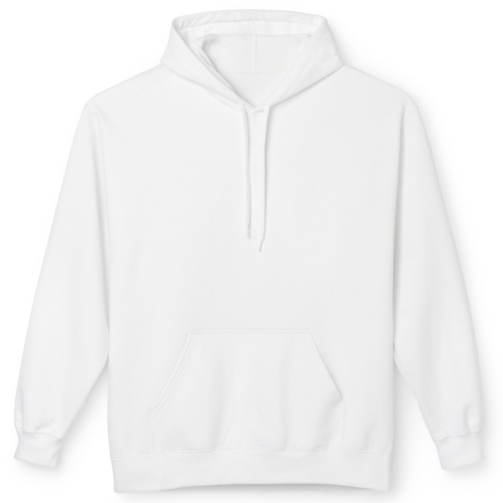 White hoodie on a light gray background