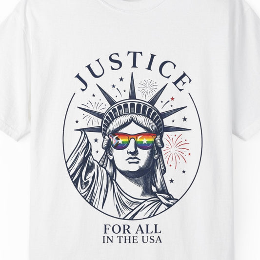 Justice For All | Gay Pride Tee Designed by Queer Energy