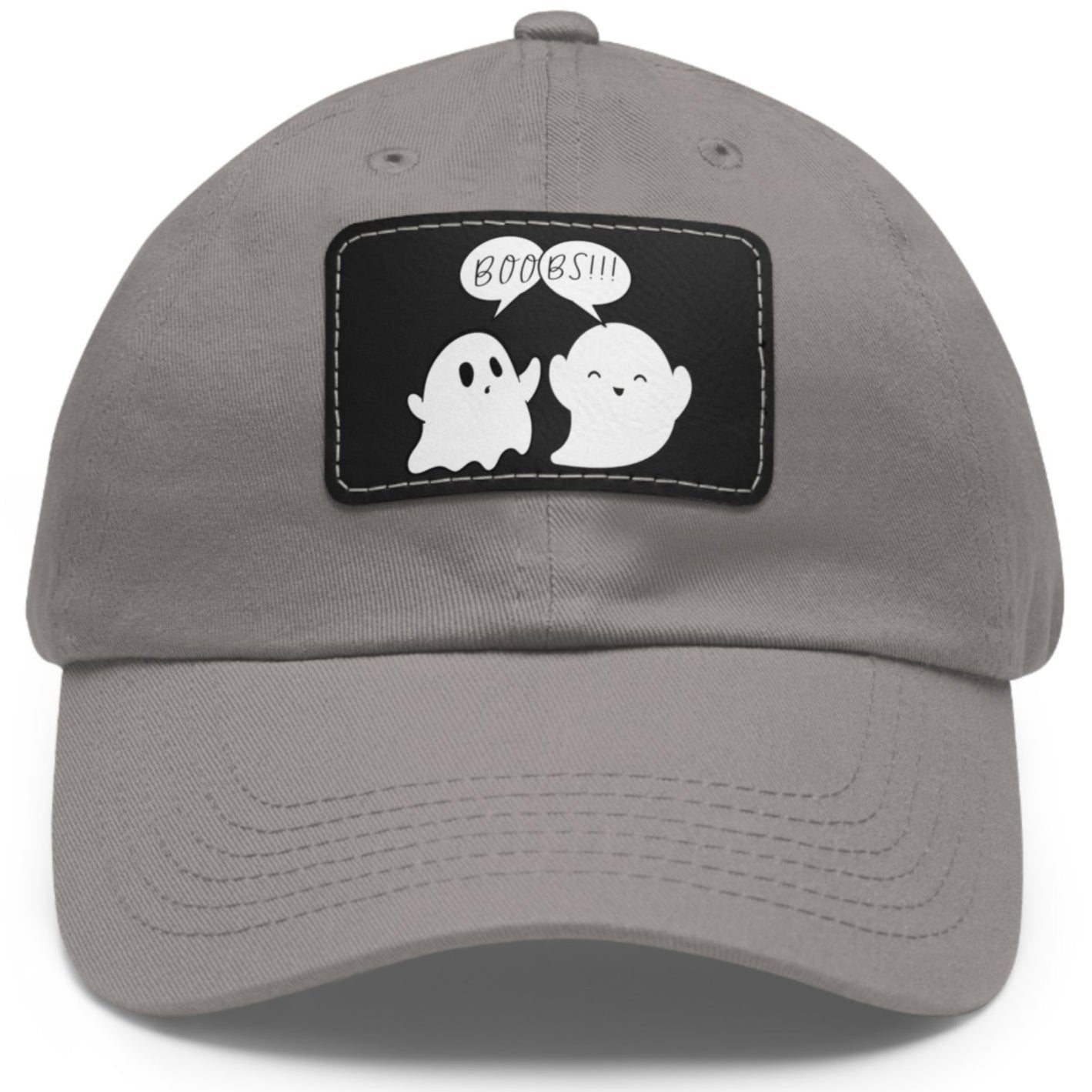 Funny lesbian hat with BOO-BS!!! design – Designed by Queer Energy in gray