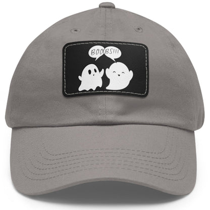 Funny lesbian hat with BOO-BS!!! design – Designed by Queer Energy in gray
