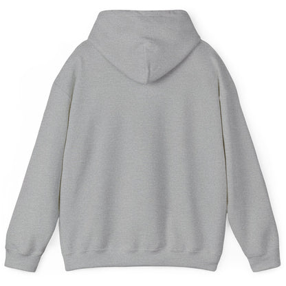 Back of a gray hoodie on a white background