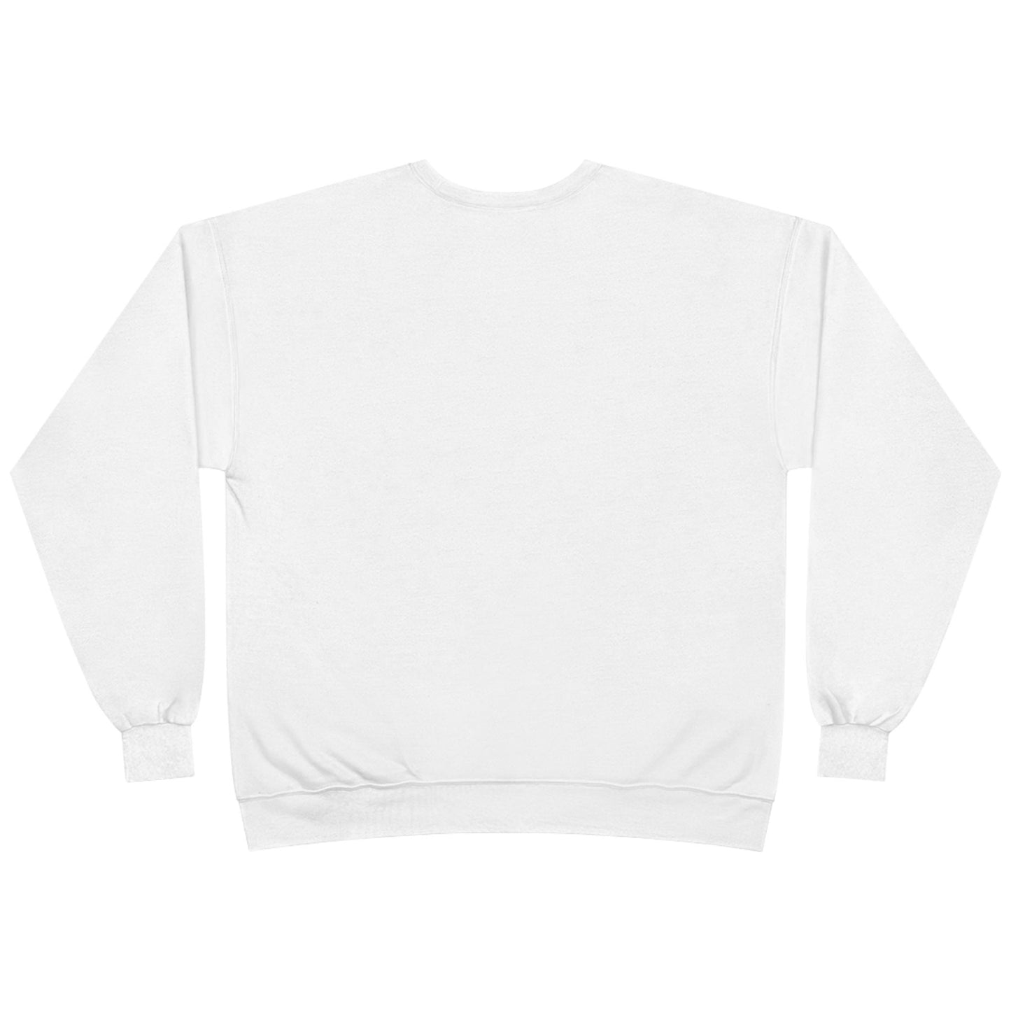 Back of white sweatshirt on a white background