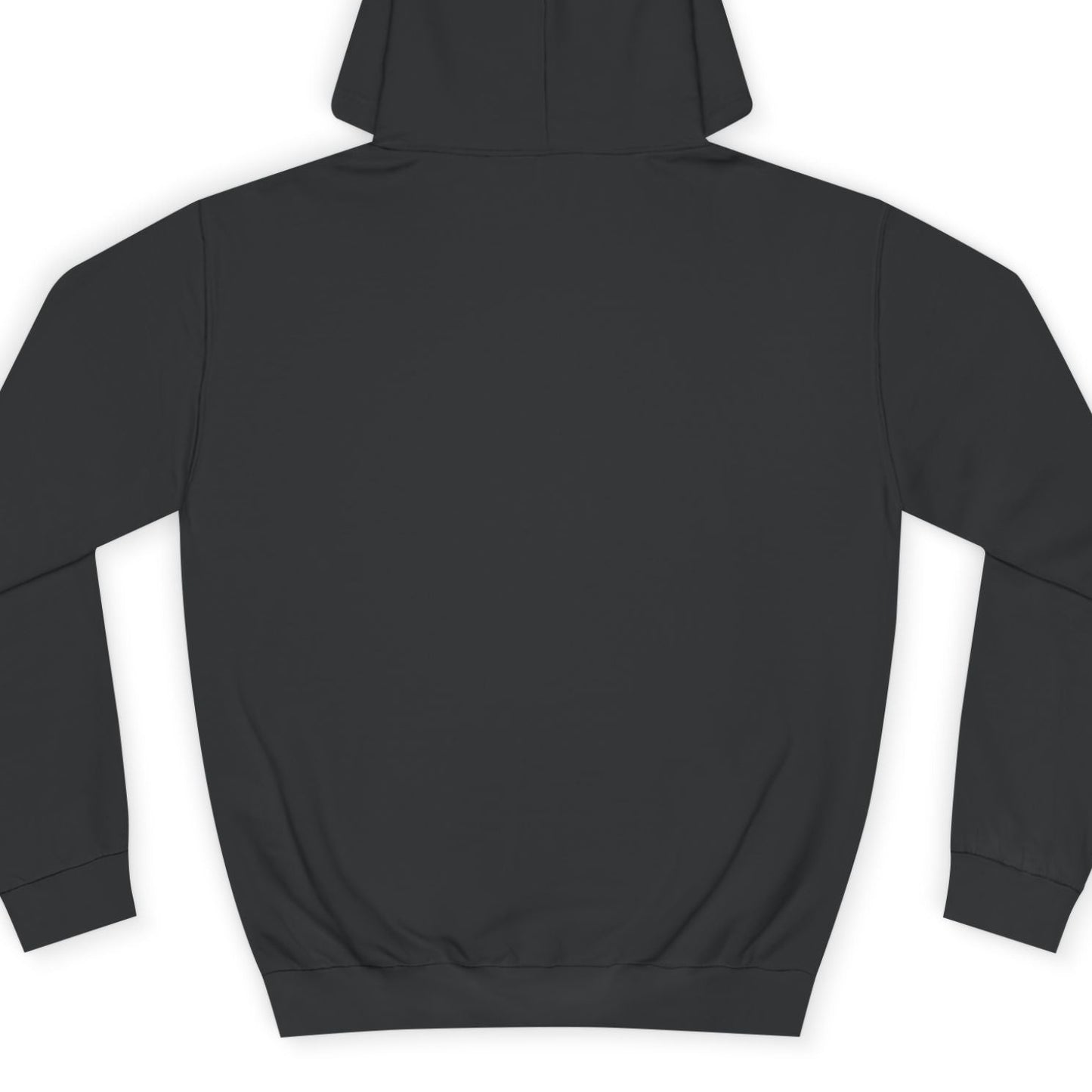 Black hoodie shown from the back on a white background
