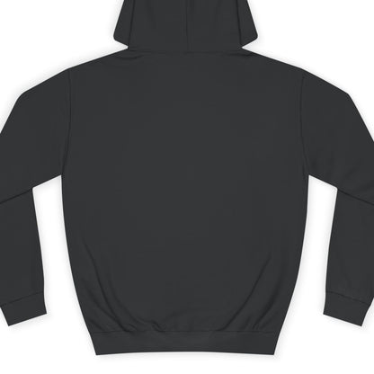 Black hoodie shown from the back on a white background