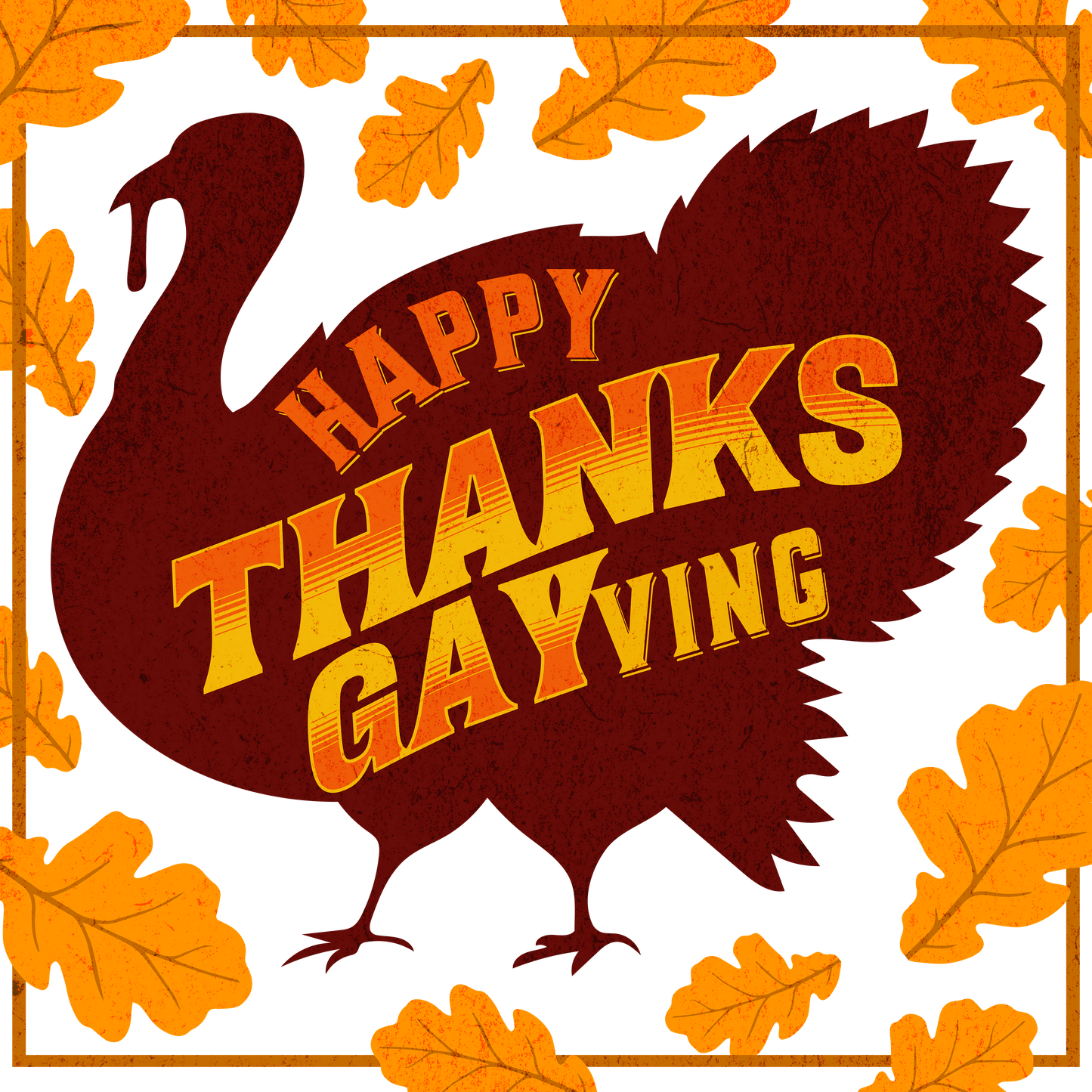 design of Gay pride t-shirt featuring Happy Thanks-GAYving funny LGBTQ+ Thanksgiving design – Designed by Queer Energy