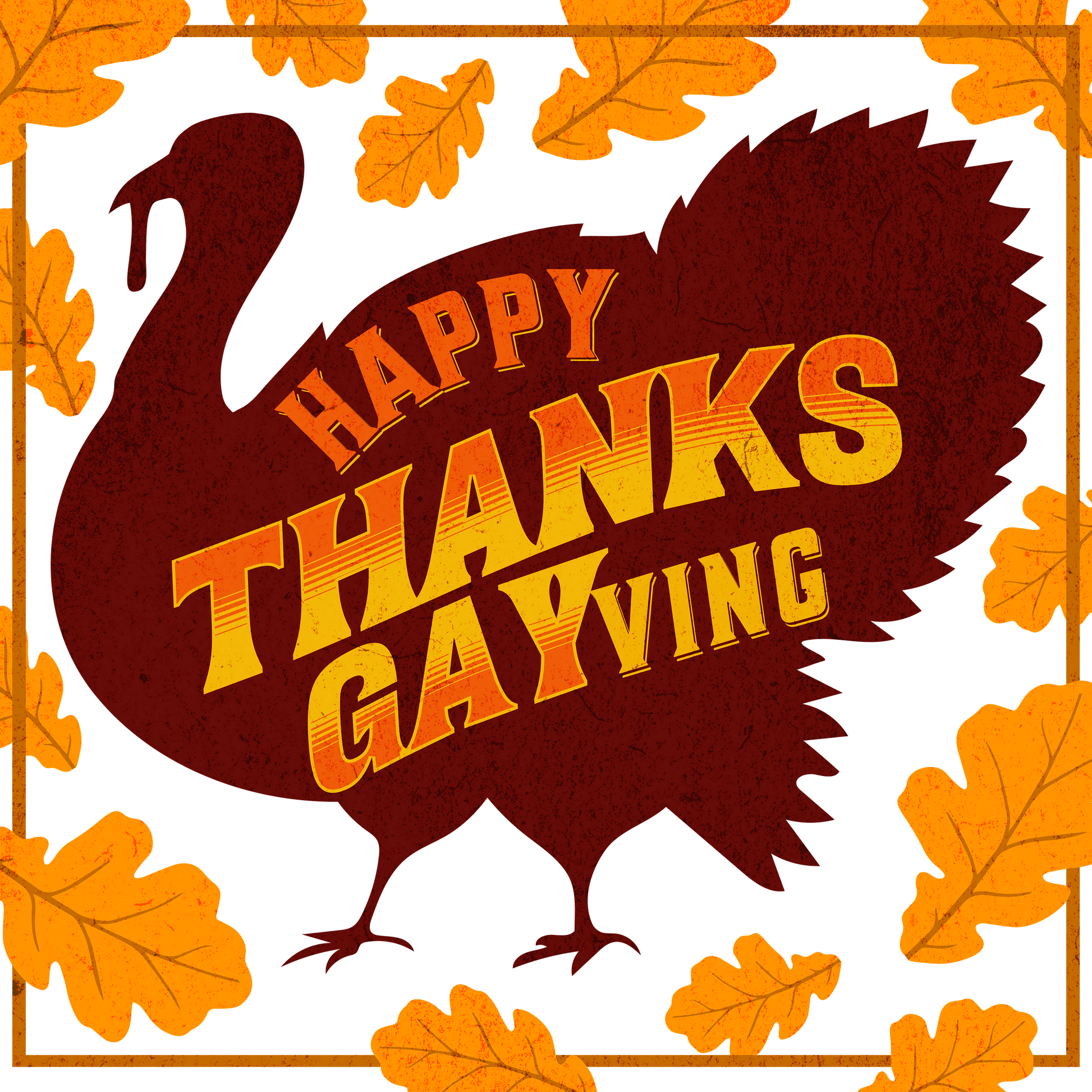 design of Gay pride t-shirt featuring Happy Thanks-GAYving funny LGBTQ+ Thanksgiving design – Designed by Queer Energy