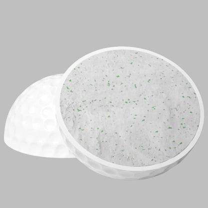 Inside of golf ball that says Lesbian_Landscaping_-_In_the_bush_business