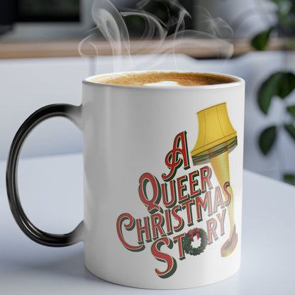 A Sapphic Christmas Story | Color - Changing Mug - heat reveal - Holiday Coffee Mug (11oz) - Queer Energy