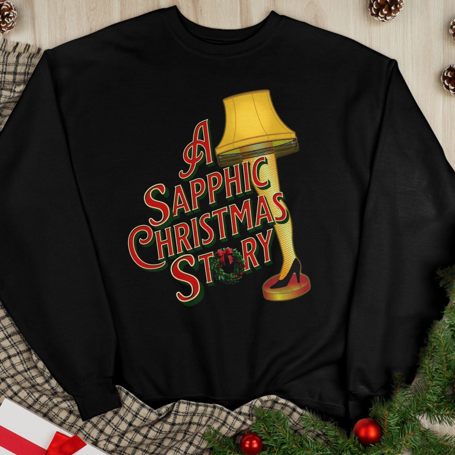 A Sapphic Christmas Story | Sapphic Holiday Sweatshirt - Queer Energy