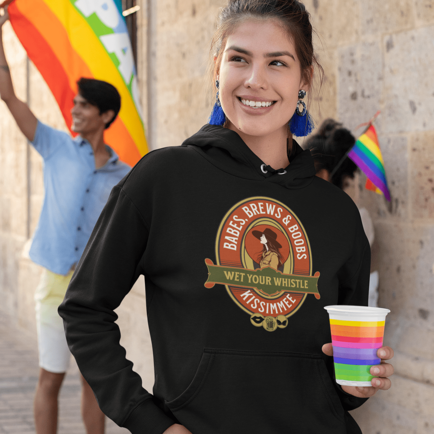 BABES, BREWS & BOOBS Hoodie | Designed by Queer Energy - Queer Energy
