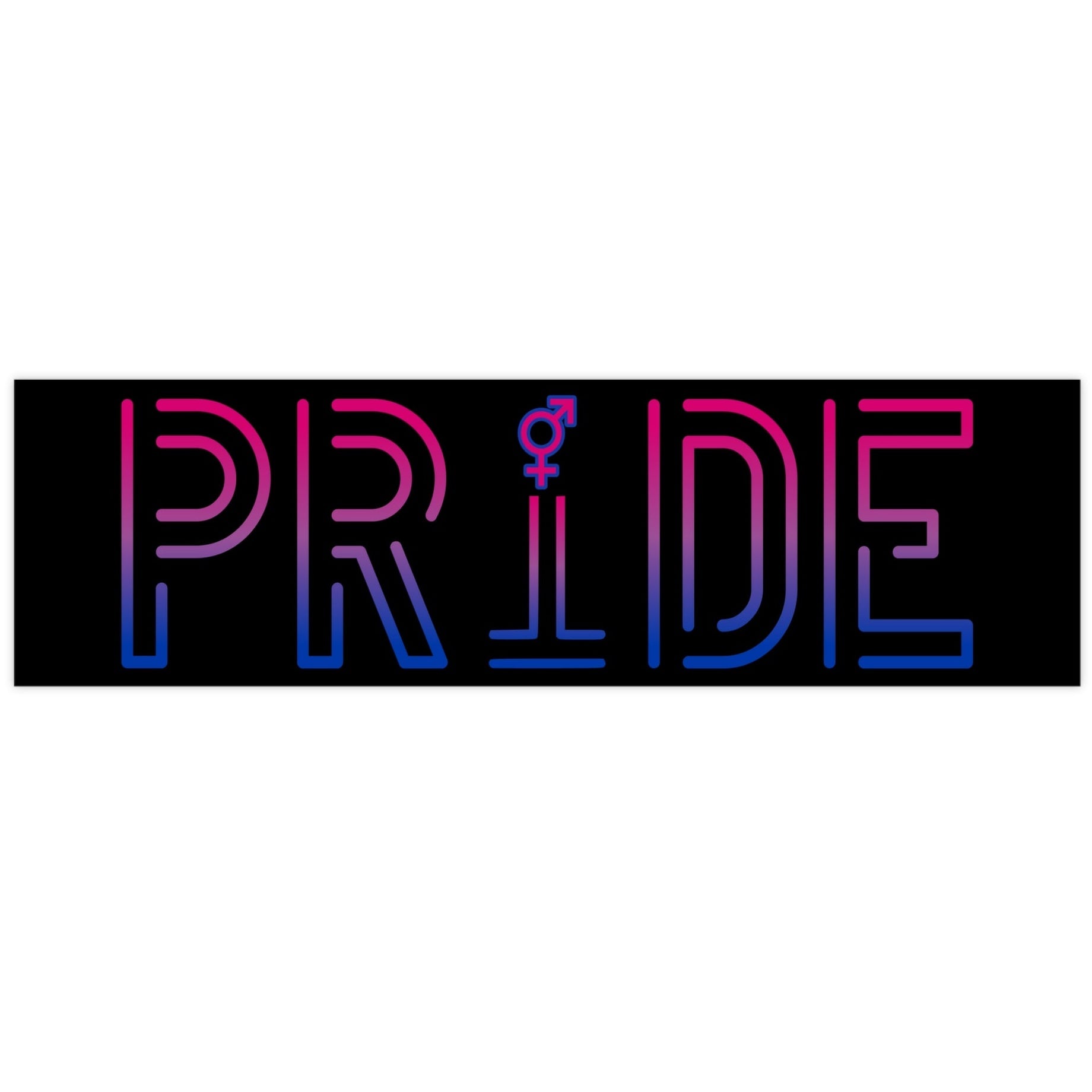 Bi Pride Bumper Sticker — Bisexual Pride Flag colors & Symbol Design | by Queer Energy - Queer Energy