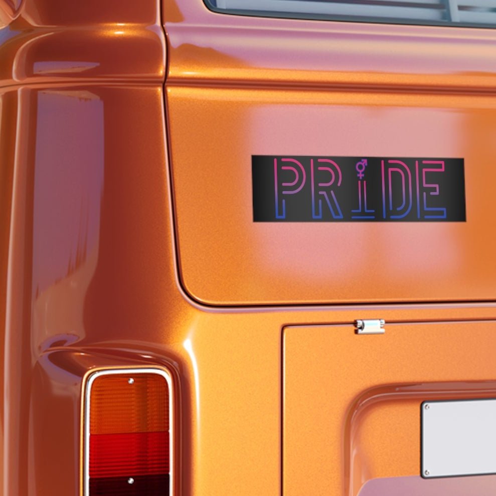Bi Pride Bumper Sticker — Bisexual Pride Flag colors & Symbol Design | by Queer Energy - Queer Energy