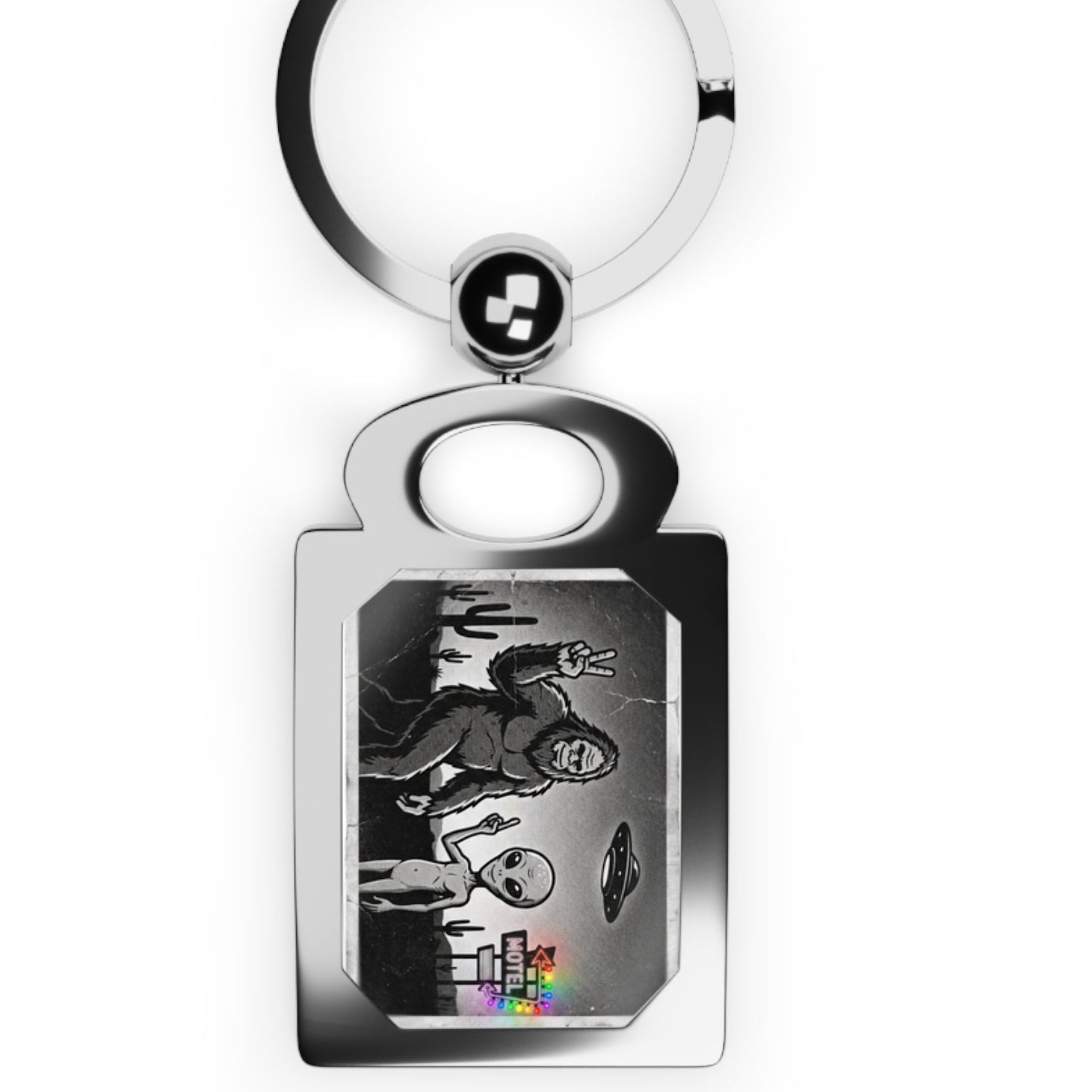 Close Encounters Motel - LGBTQ Alien & Bigfoot Keyring | Designed by Queer Energy - Queer Energy