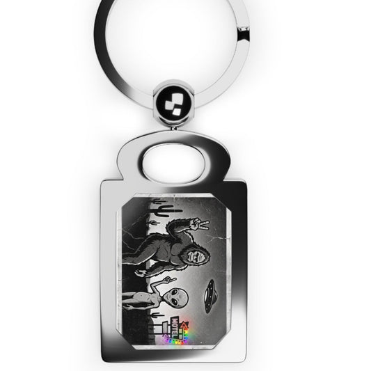 Close Encounters Motel - LGBTQ Alien & Bigfoot Keyring | Designed by Queer Energy - Queer Energy