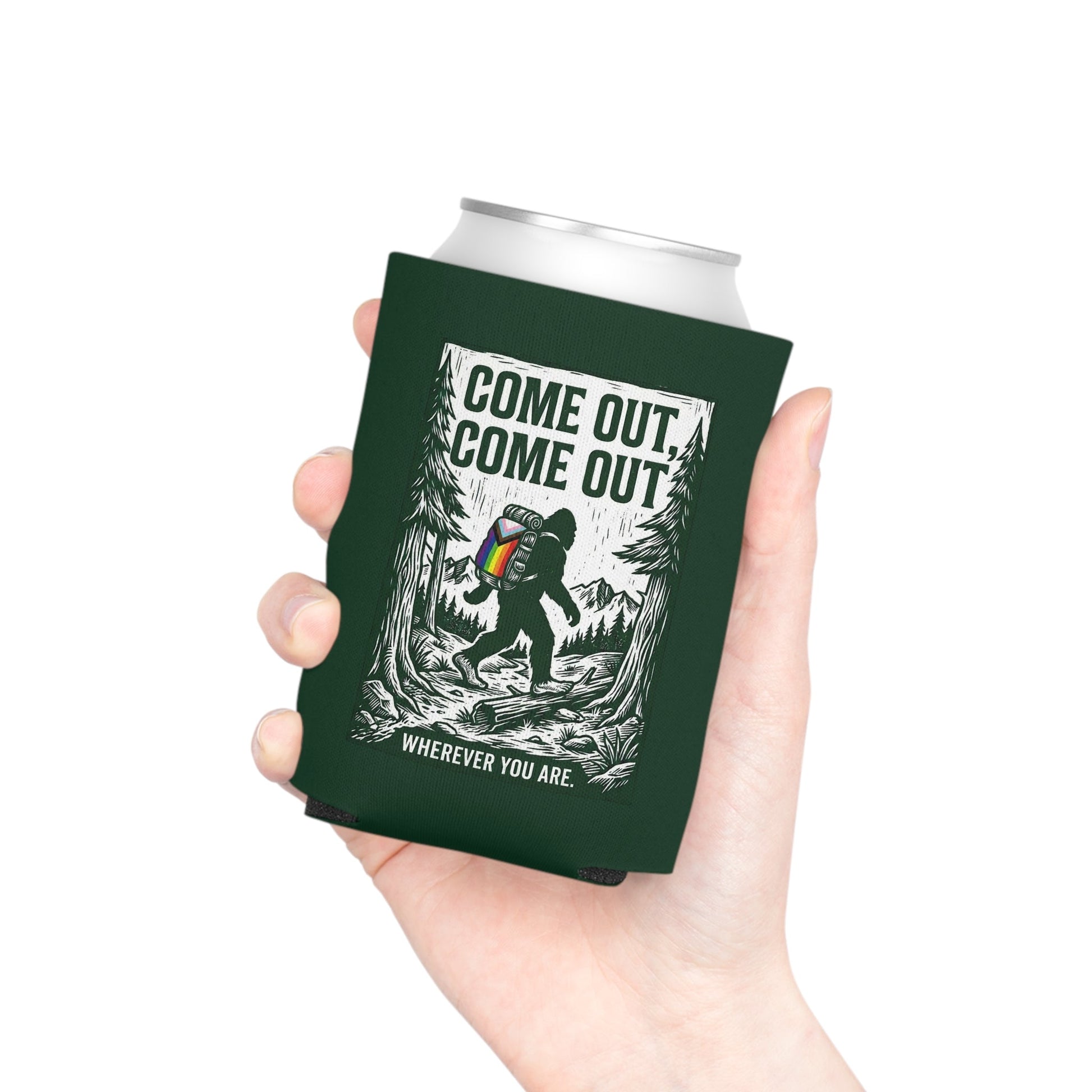 Come Out, Come Out Wherever You Are | Bigfoot LGBTQ Can Cooler Designed by Queer Energy - Queer Energy