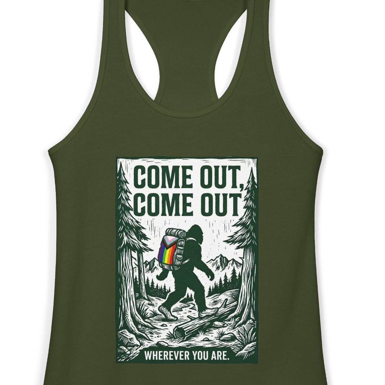 LGBTQ Racerback Tank - Come Out Pride Tank