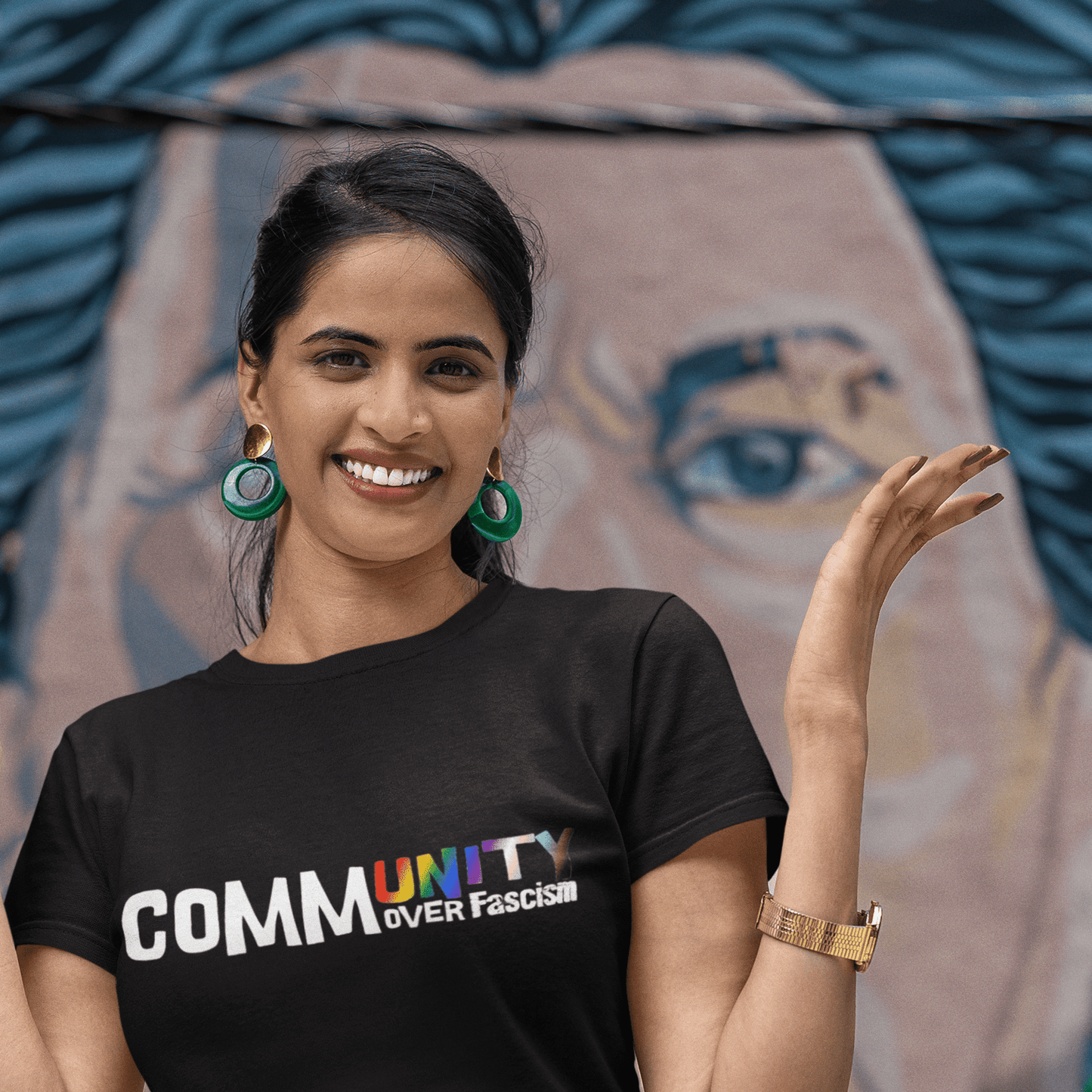 Community Rainbow T-Shirt — 'COMMUNITY' Pride Graphic Tee - Queer Energy
