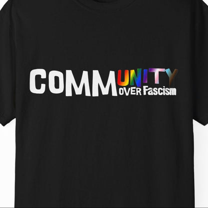Community Rainbow T-Shirt — 'COMMUNITY' Pride Graphic Tee - Queer Energy