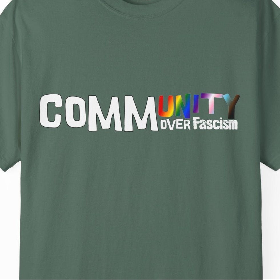 Community Rainbow T-Shirt — 'COMMUNITY' Pride Graphic Tee - Queer Energy