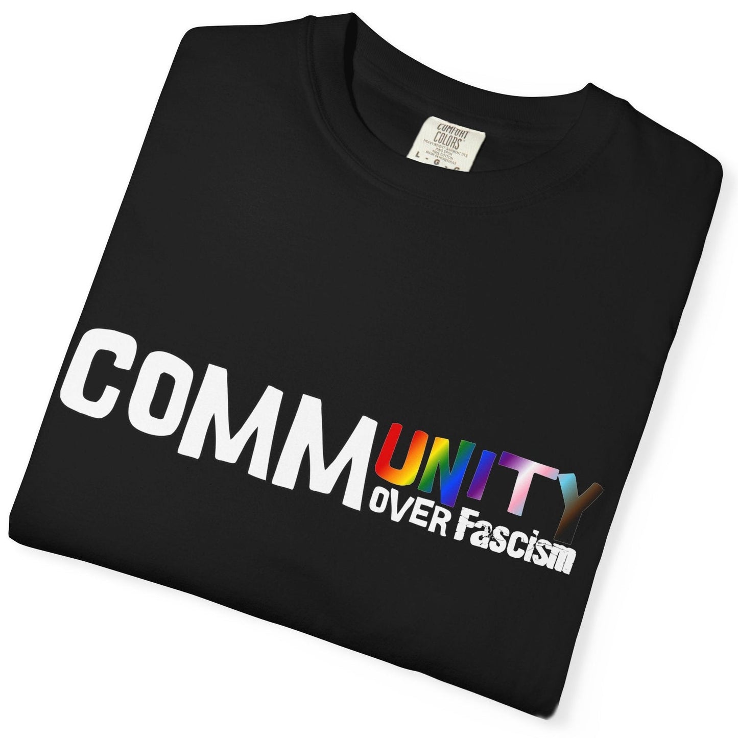 Community Rainbow T-Shirt — 'COMMUNITY' Pride Graphic Tee - Queer Energy