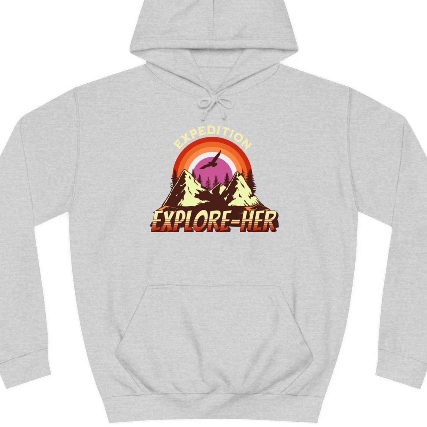 Expedition Explore - HER | Punny Lesbian Hoodie - Queer Energy