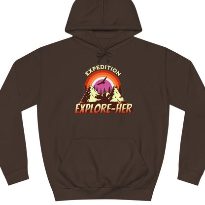Expedition Explore - HER | Punny Lesbian Hoodie - Queer Energy