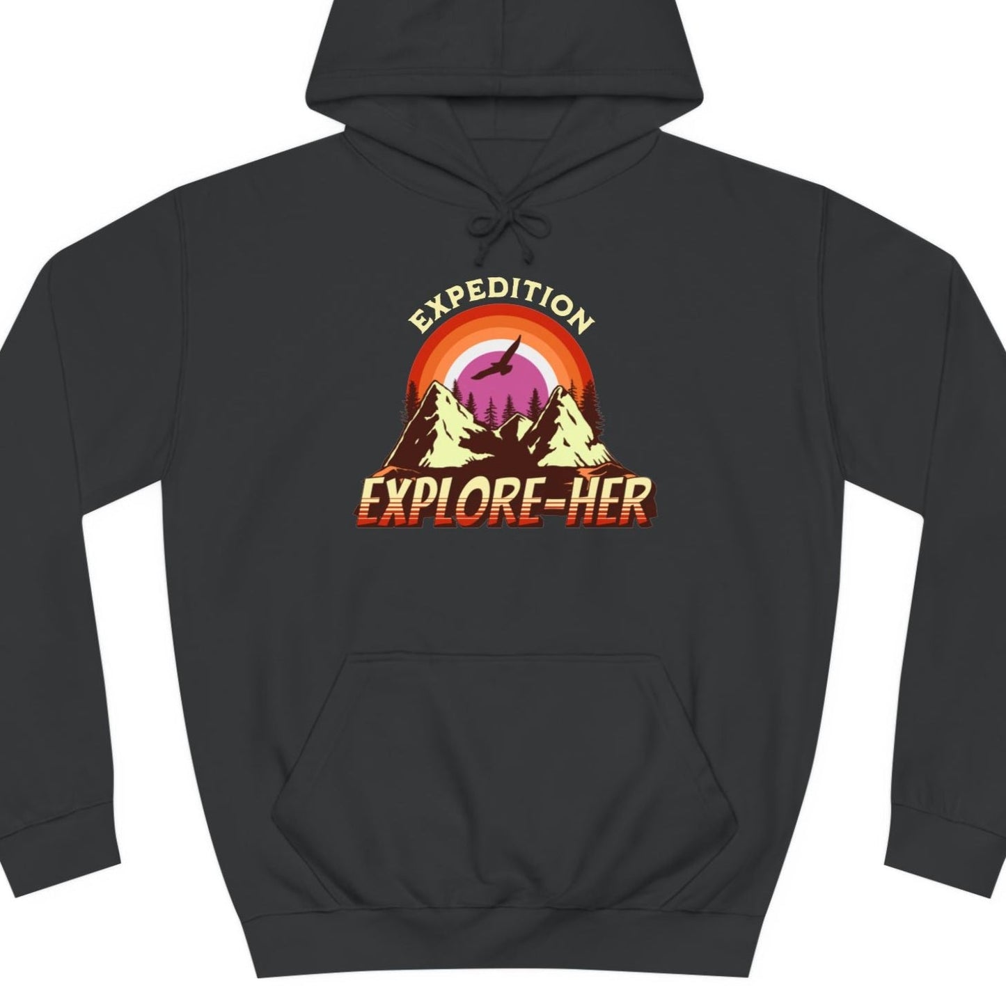 Expedition Explore - HER | Punny Lesbian Hoodie - Queer Energy