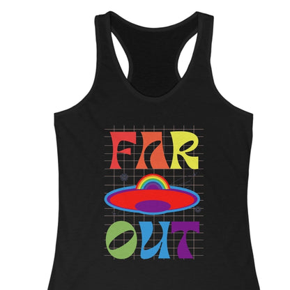 Far OUT | Out of this world Gay Pride Racerback - Queer Energy